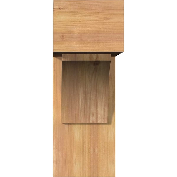 Thorton Block Smooth Bracket W/ Offset Brace, Western Red Cedar, 7 1/2W X 20D X 20H